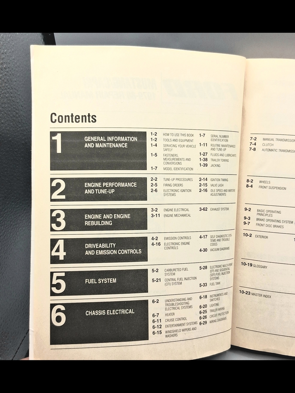 1979-88 Ford Mustang/Capri Repair Manual ChiltonCHILTON AUTOMOTIVE REPAIR MANUAL - Picture 10 of 11